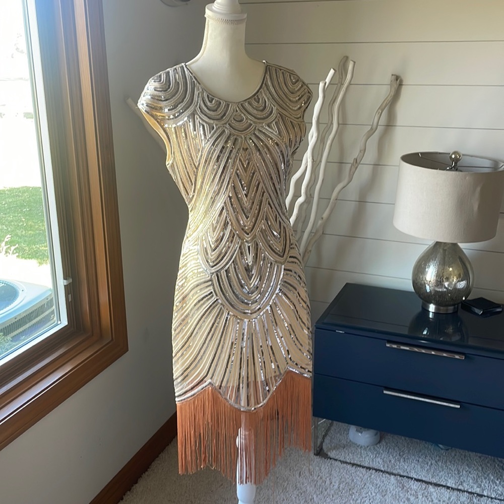 Sequence flapper dress